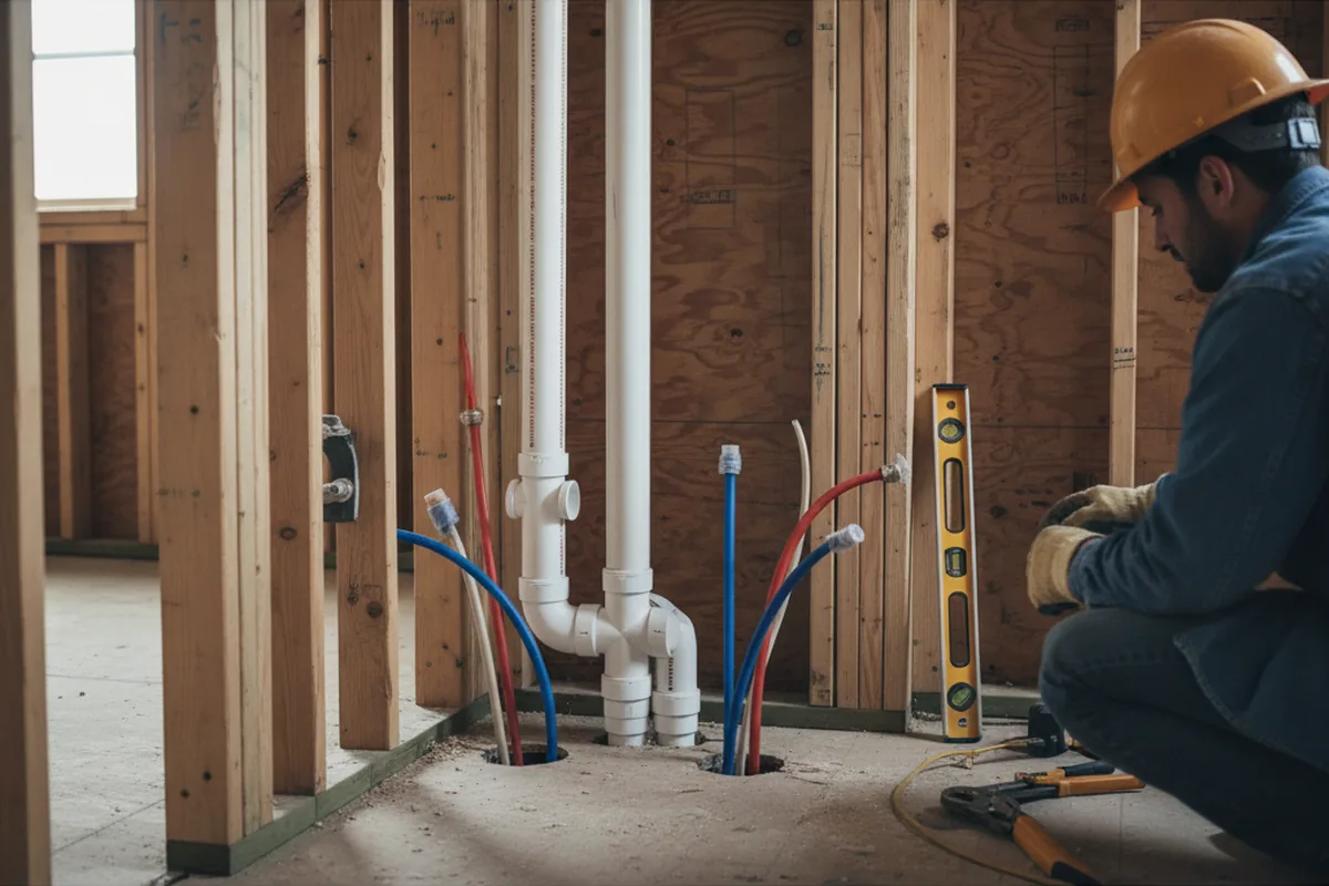 Drain and supply rough-in during Toilet Repair and Installation in Kinderhook